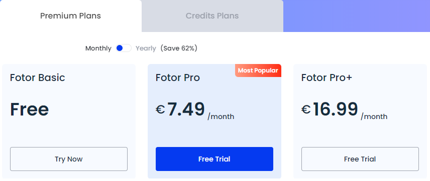 Fotor AI Pricing And Plans